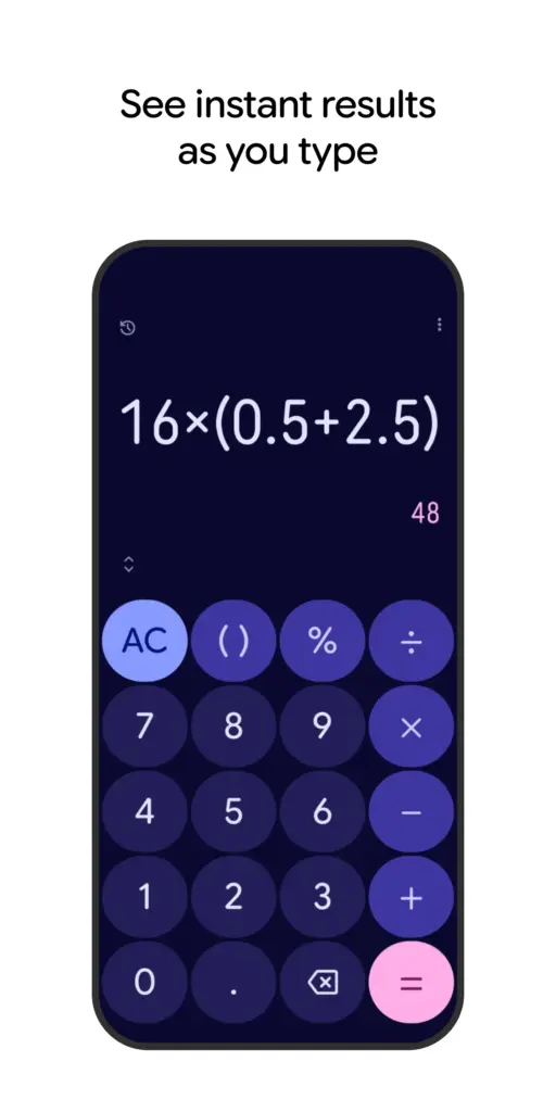 Tải Google Calculator MOD APK v9.0 (778802875) (Mở khóa Material You) Screenshot 1
