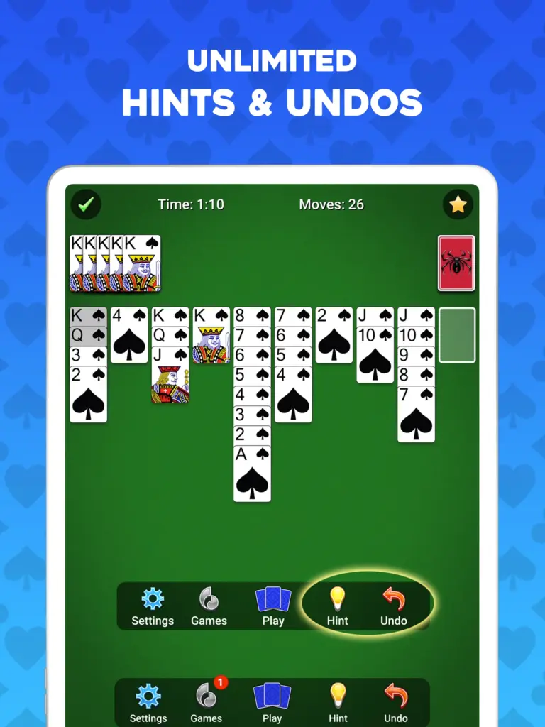 Tải Spider Solitaire MOD APK v7.6.4.4857 (Mở khóa toàn bộ) Screenshot 12