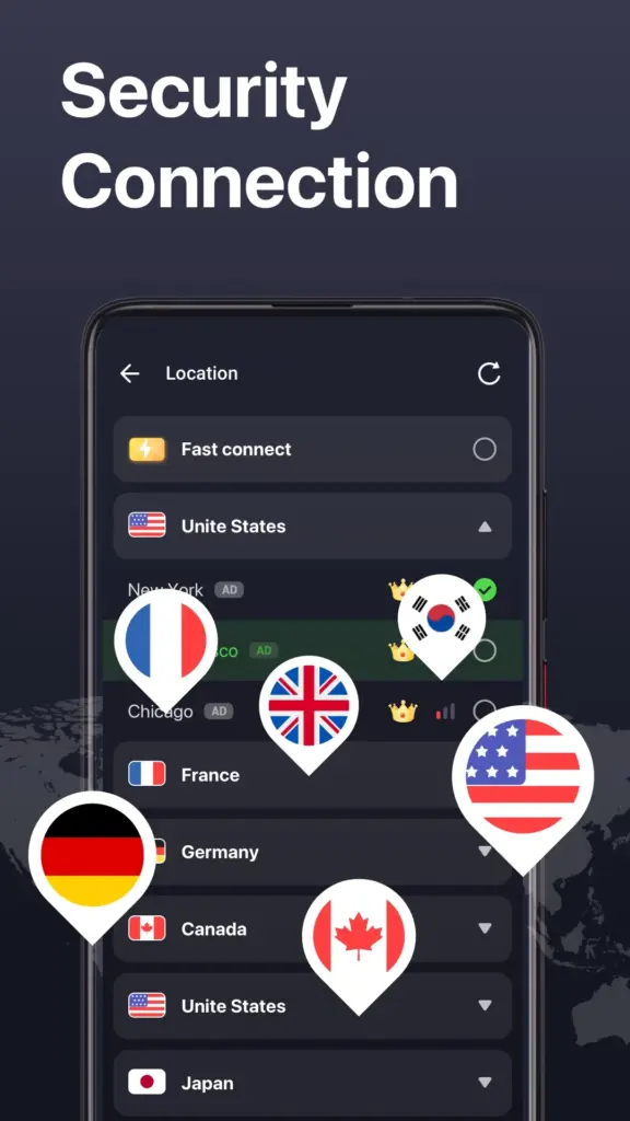Tải 3X VPN MOD APK v5.6.395 (Mở khóa VIP) Screenshot 3
